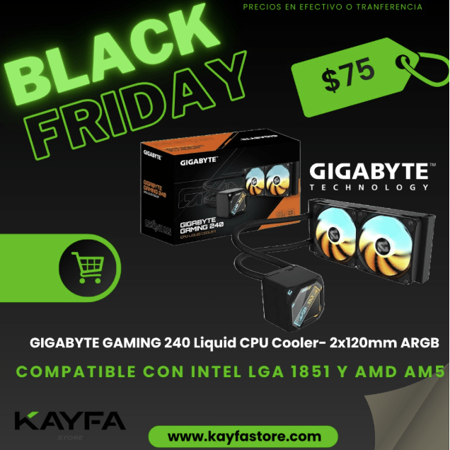 ENFRIAMIENTO LIQUIDO GIGABYTE GAMING 240 NEGRO