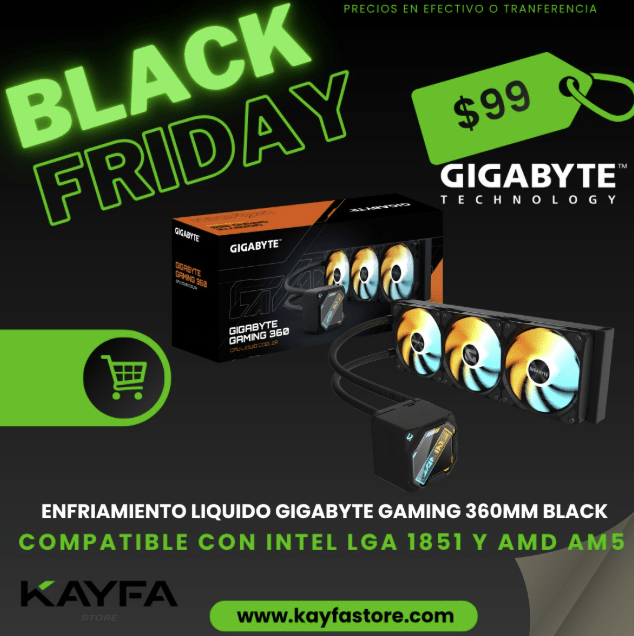 ENFRIAMIENTO LIQUIDO GIGABYTE GAMING 360 NEGRO-28400-GM360