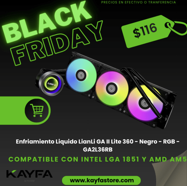 ENFRIAMIENTO LIQUIDO LIAN LI GA II LITE 360 NEGRO