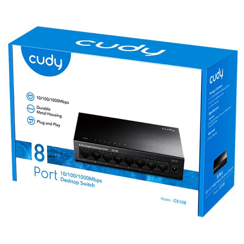 SWITCH CUDY 8 PUERTOS 10/100/100 MBPS GS108